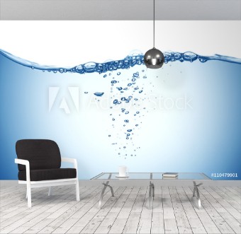 Picture of Water wave on white background